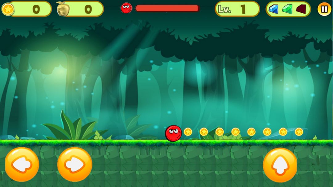 Super Red Ball Adventures,jump,bounce,roll screenshot game