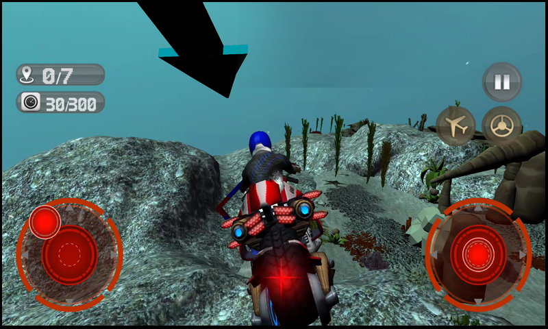 Flying Submarine Motorcycle Game Screenshot