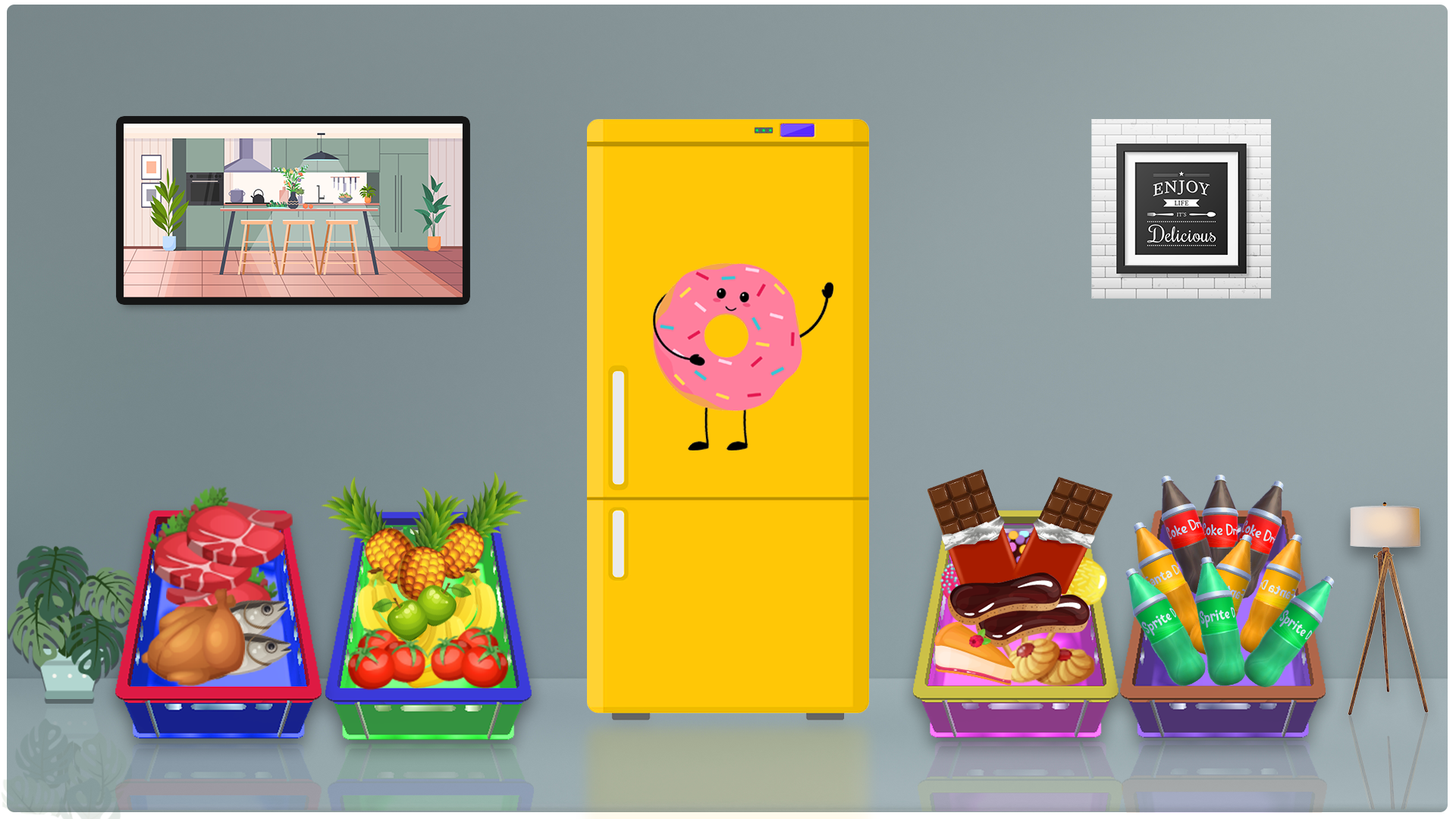 冷蔵庫をいっぱいにする: 3D の楽しい & 穏やかなのキャプチャ