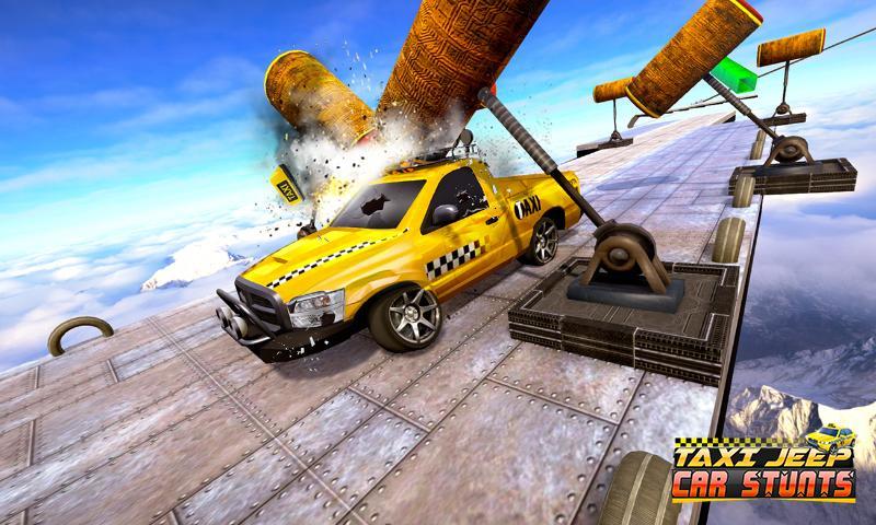 出租車 吉普車 汽車 特技 遊戲 3D： 斜坡 汽車 特技遊戲截圖