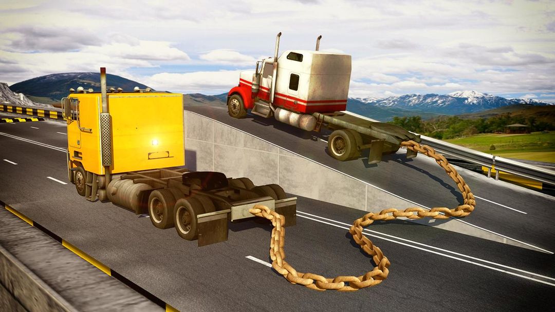 Screenshot of Chained Trucks against Ramp