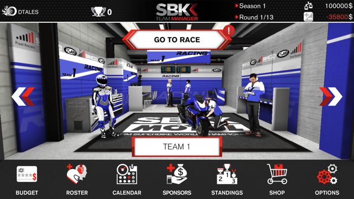 Screenshot of SBK Team Manager