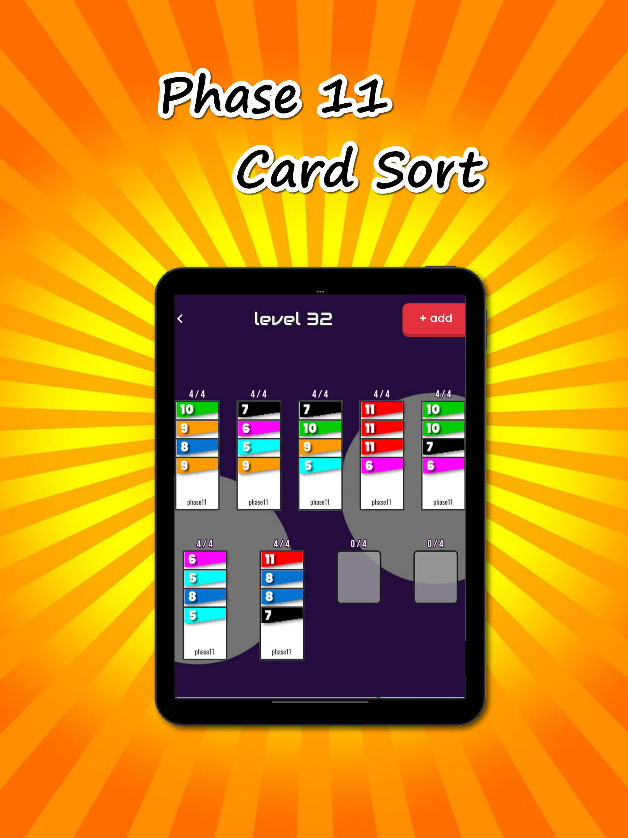 Phase 11: Card Sort, Strategy Game Screenshot