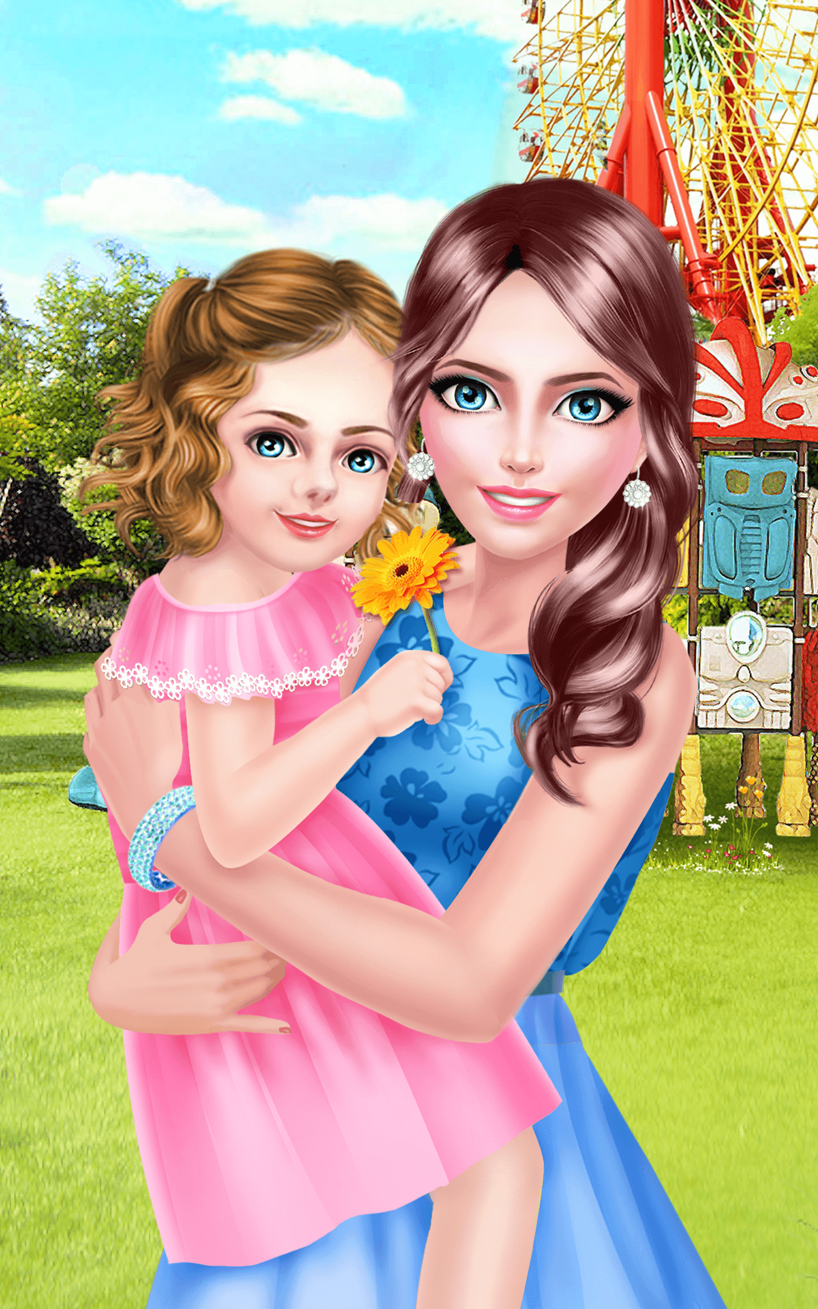 Mommy & Girl Family Fun Salon Game Screenshot