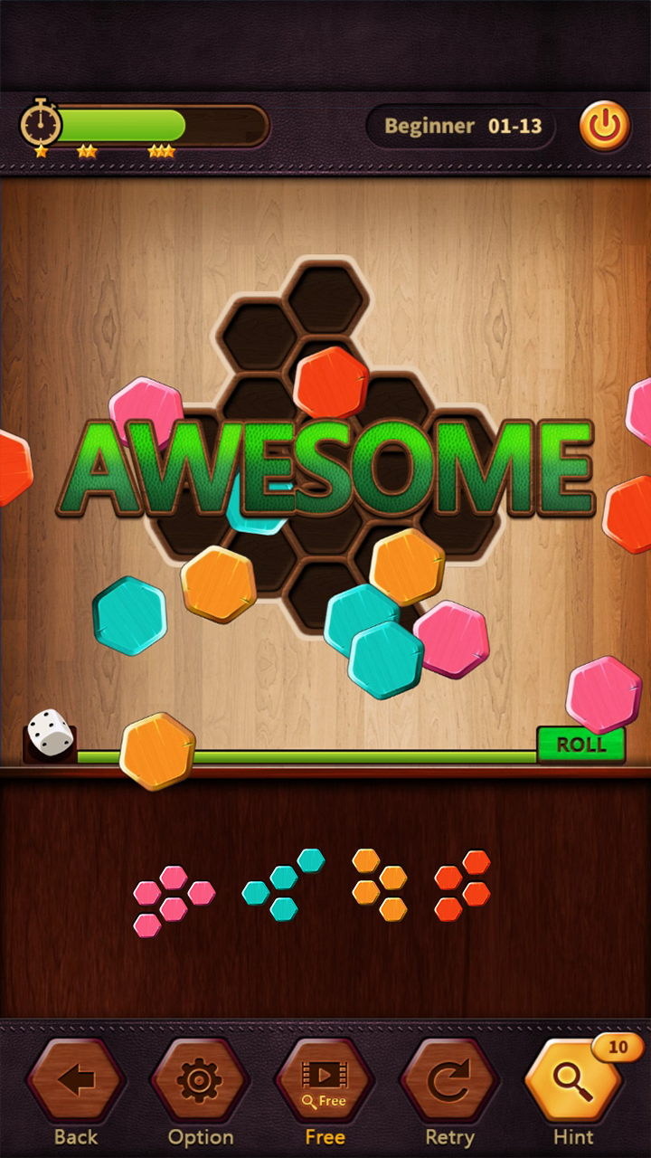Wood Block Puzzle Hexa Game Screenshot