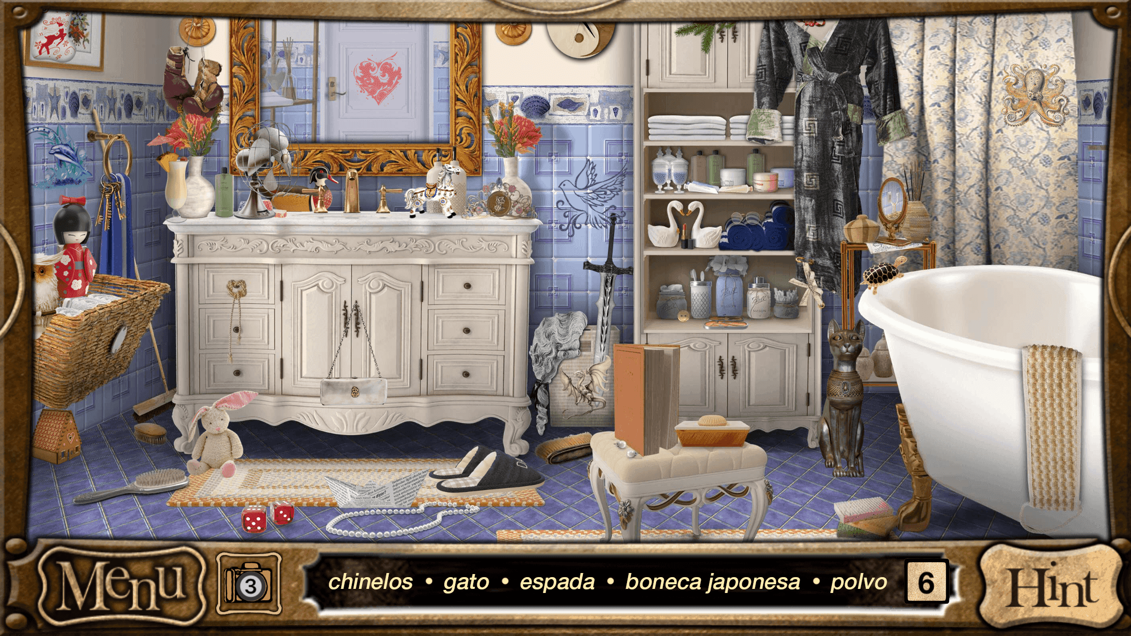 Captura de Tela do Jogo Achar Objetos Detetive Holmes