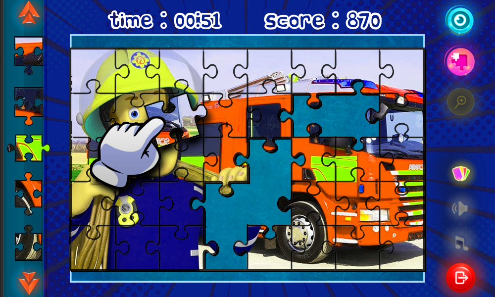 Jigsaw Firefighter of Sam Game Game Screenshot