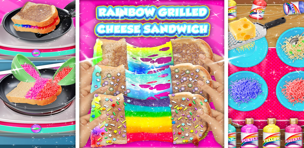 Banner of Rainbow Grilled Cheese Sandwich Maker! DIY cooking 