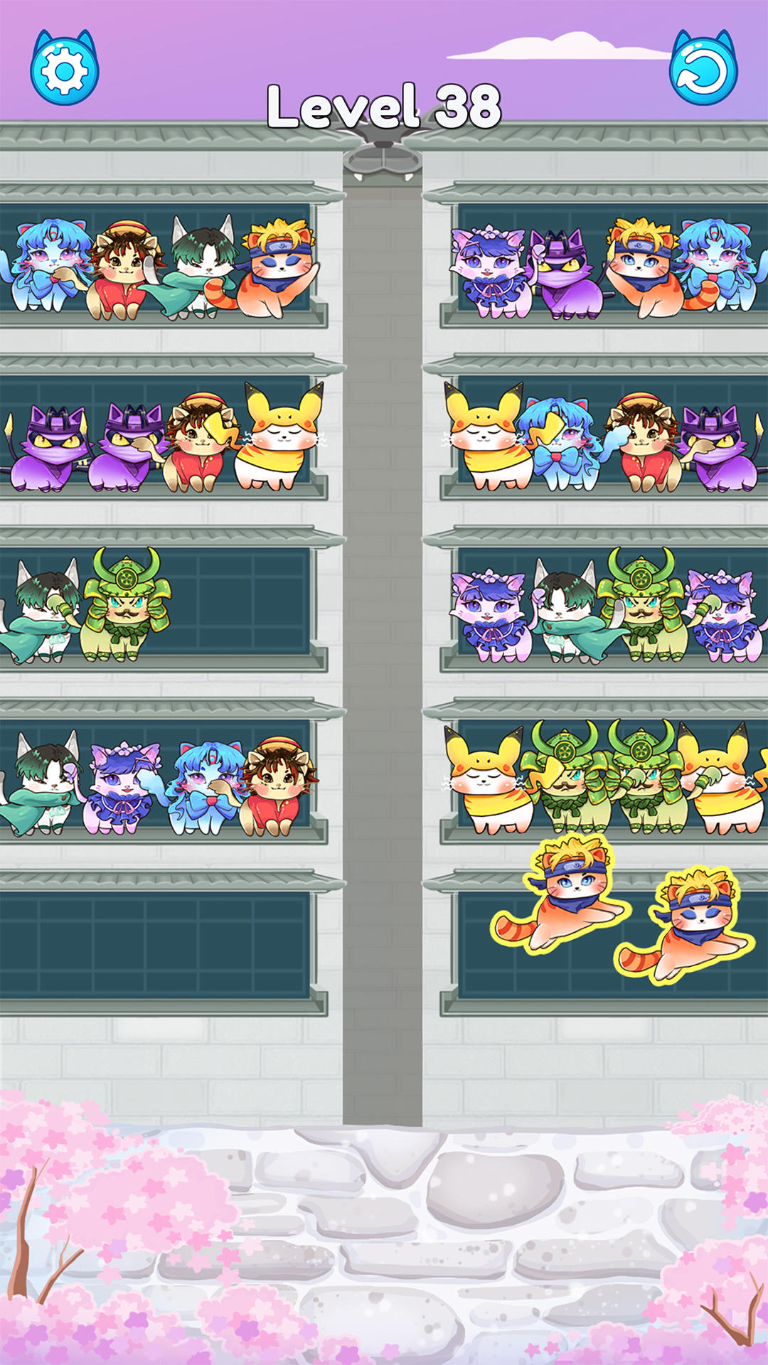 猫の並べ替え色：クラシックパズル ゲームのスクリーンショット