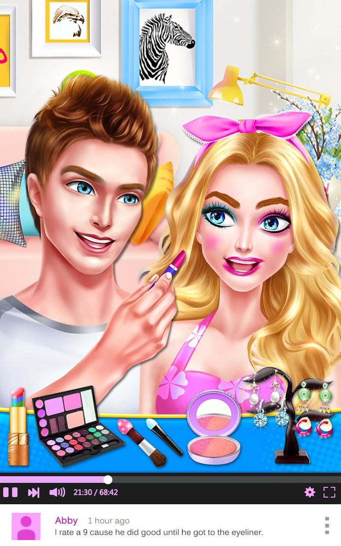 Screenshot of Boyfriend Does My Makeup Salon