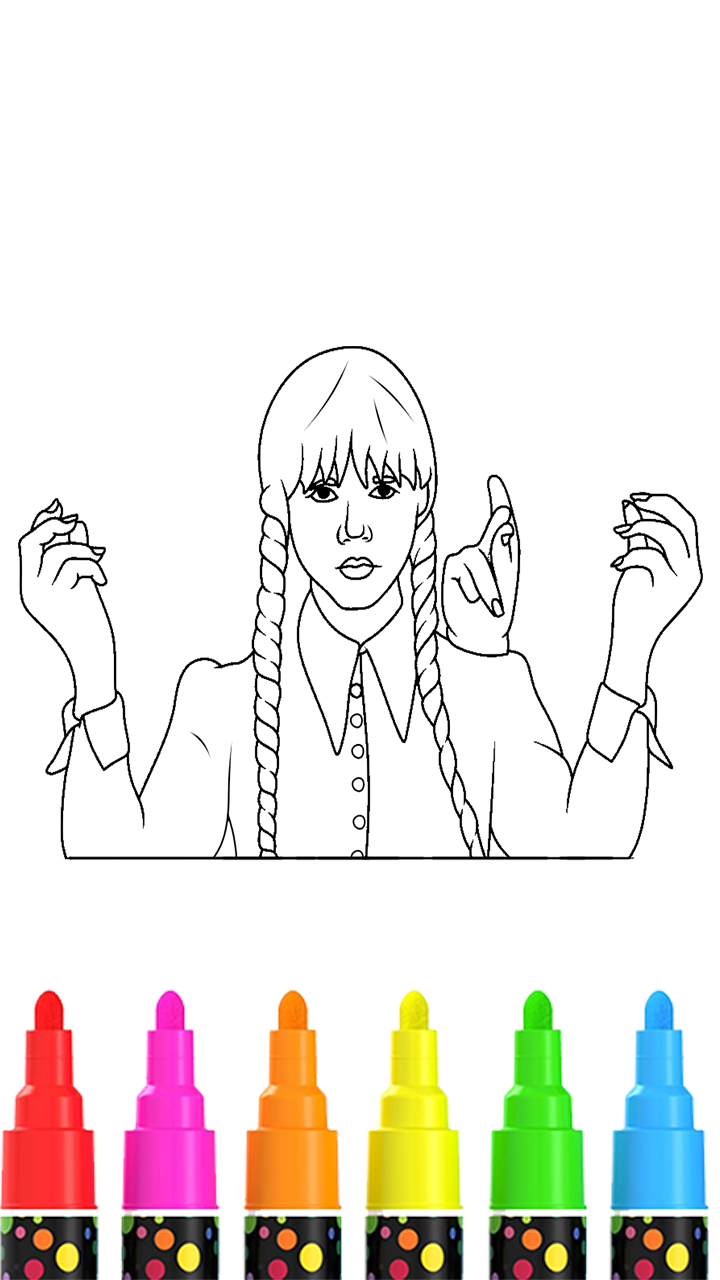 Wednesday Addams Coloring Game Screenshot