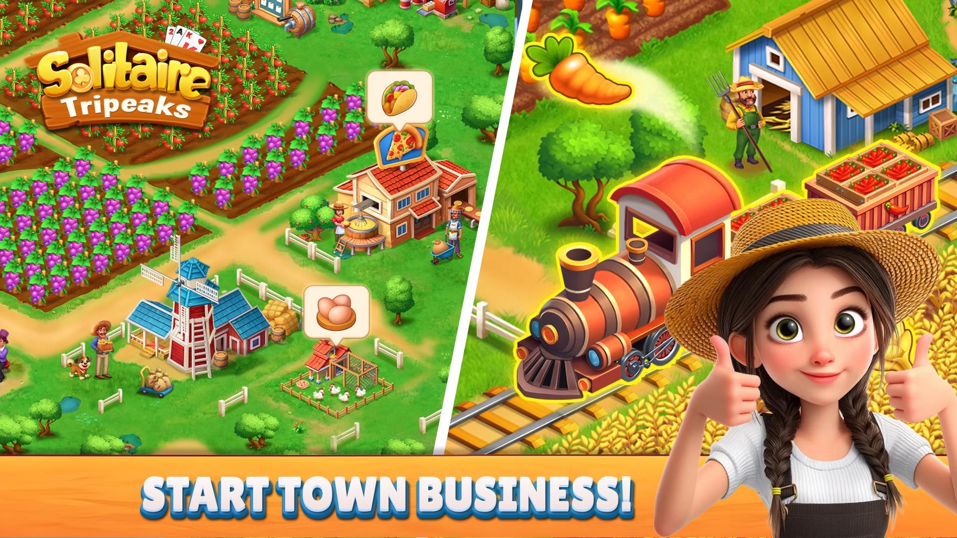 TriPeaks Solitiare Farming Game Screenshot