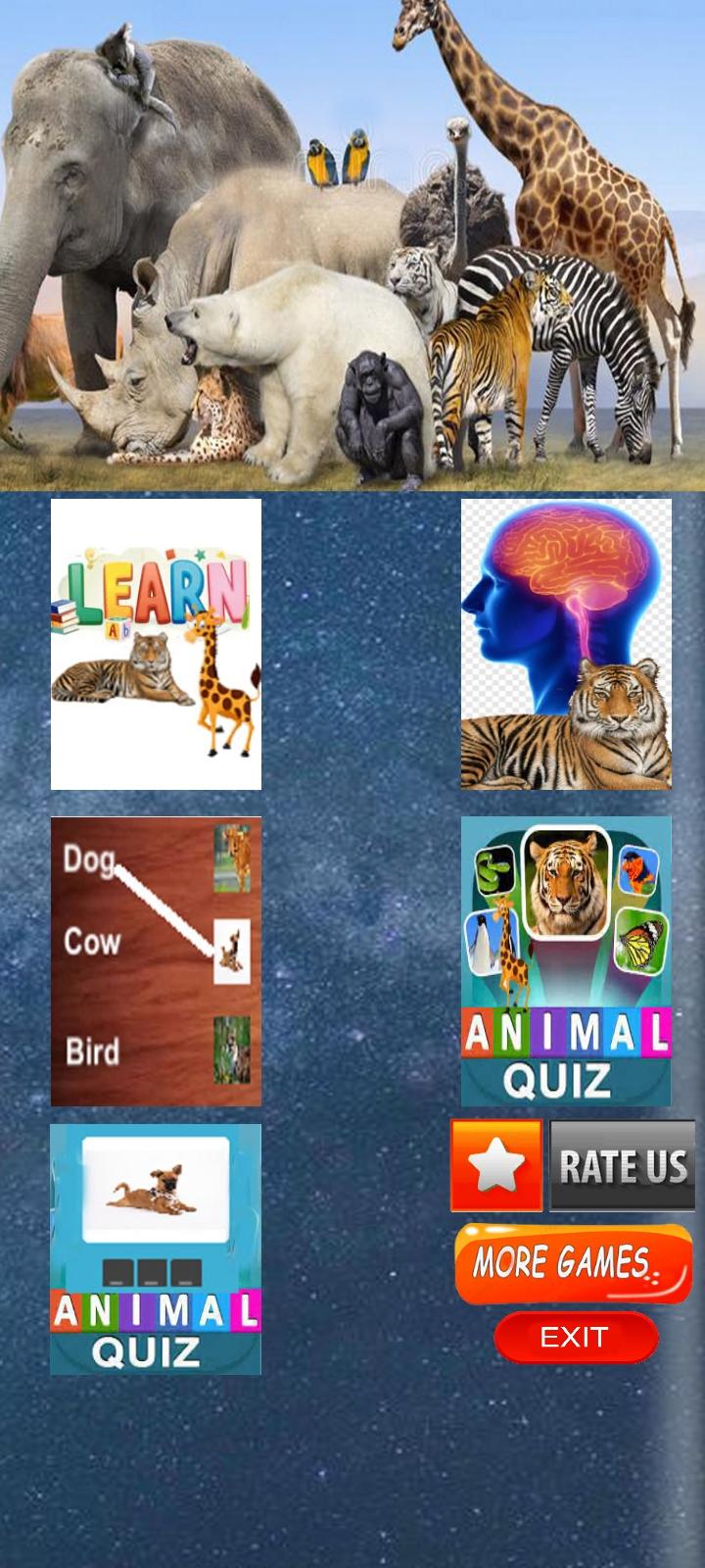 Animal Quiz Learn & Play game Game Screenshot