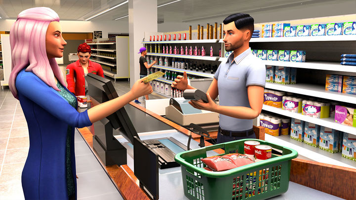 Screenshot 1 of Shopping Mall Girl Cashier- Cash Register Games 3D 1.0.7