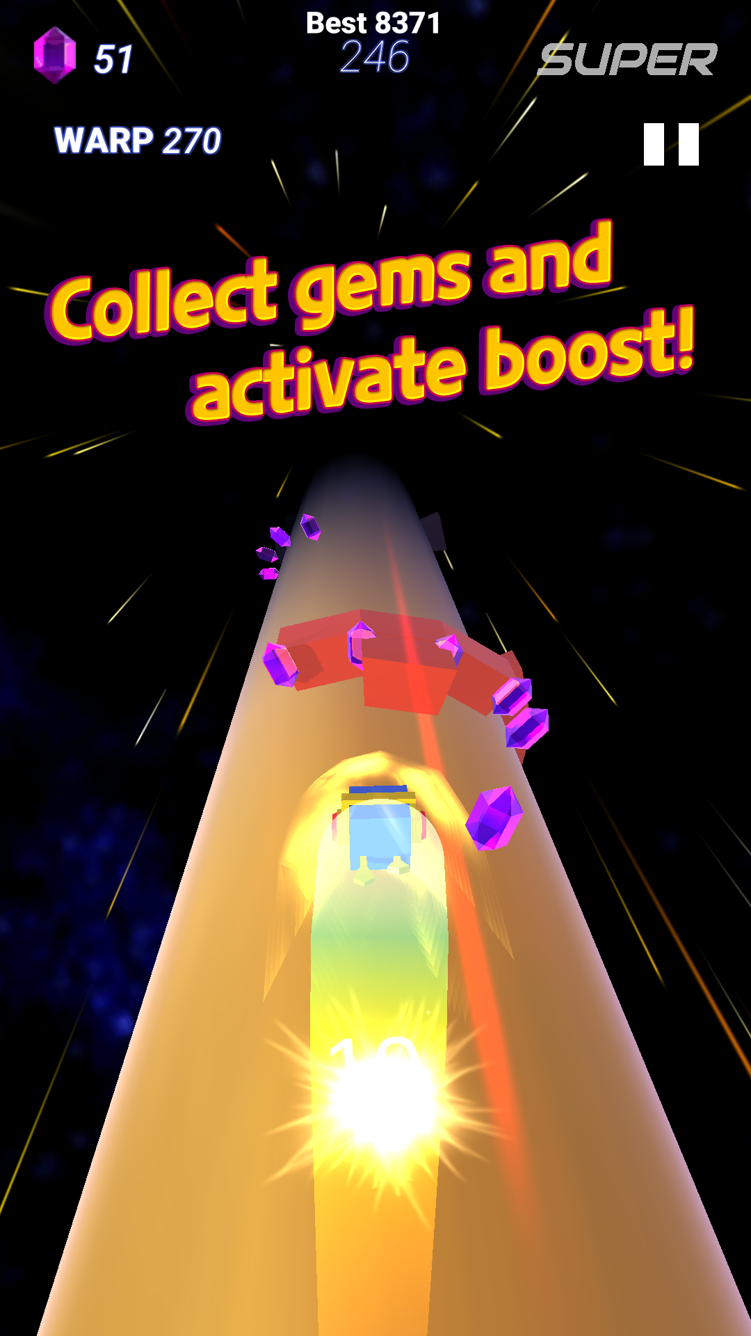 Screenshot of Warp and Roll : Space Tube Run