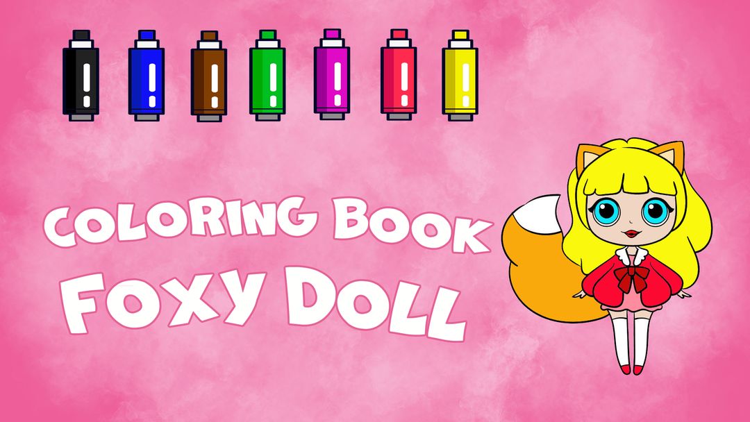Coloring book dolls. Foxy Doll screenshot game