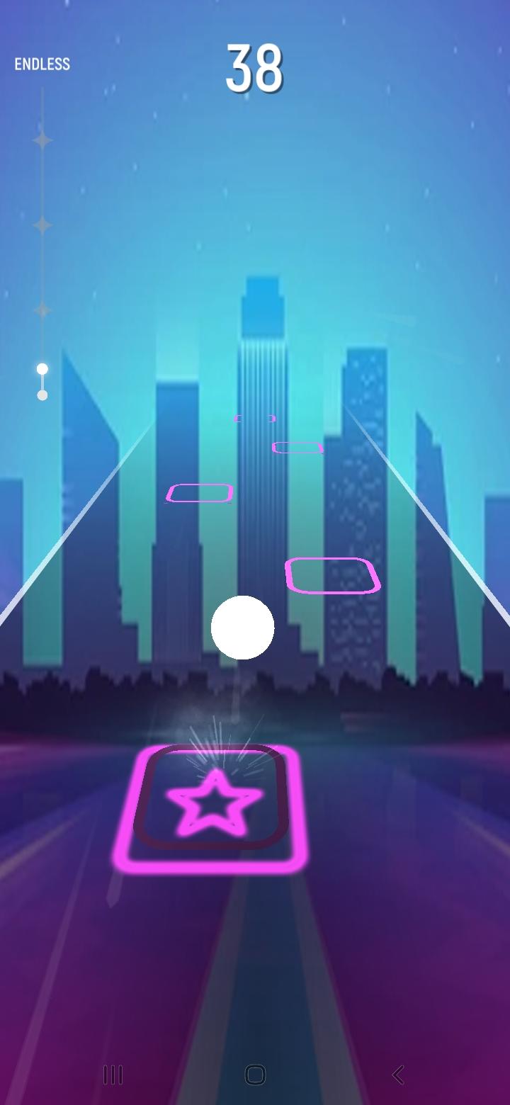 Screenshot of Kpop Tiles Hop twice army song