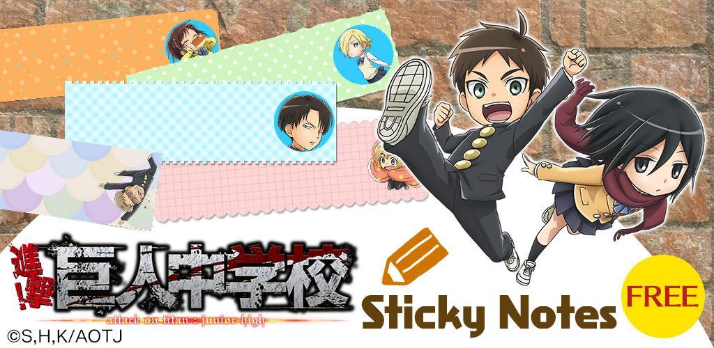 Banner of Sticky Note Attack on titan 