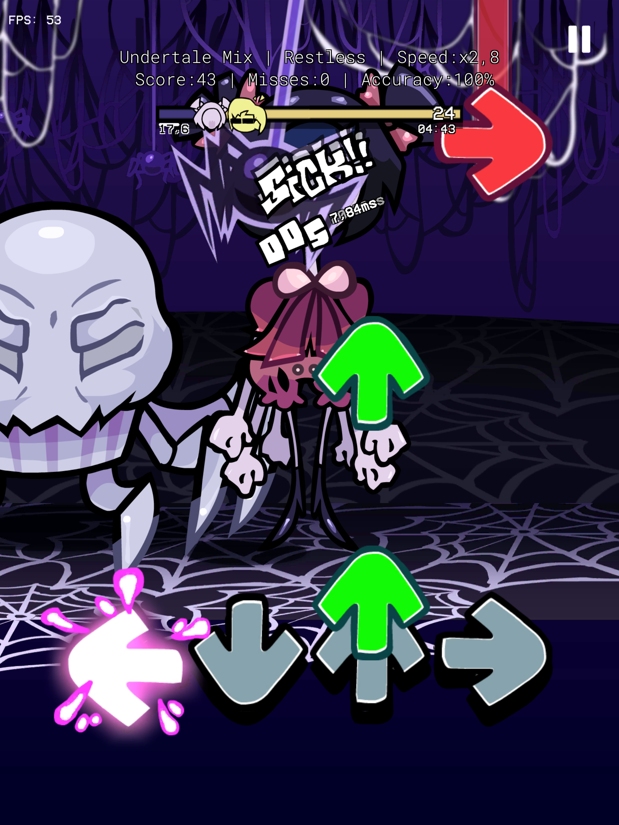 Screenshot of FNF Undertale Mix Door Lore