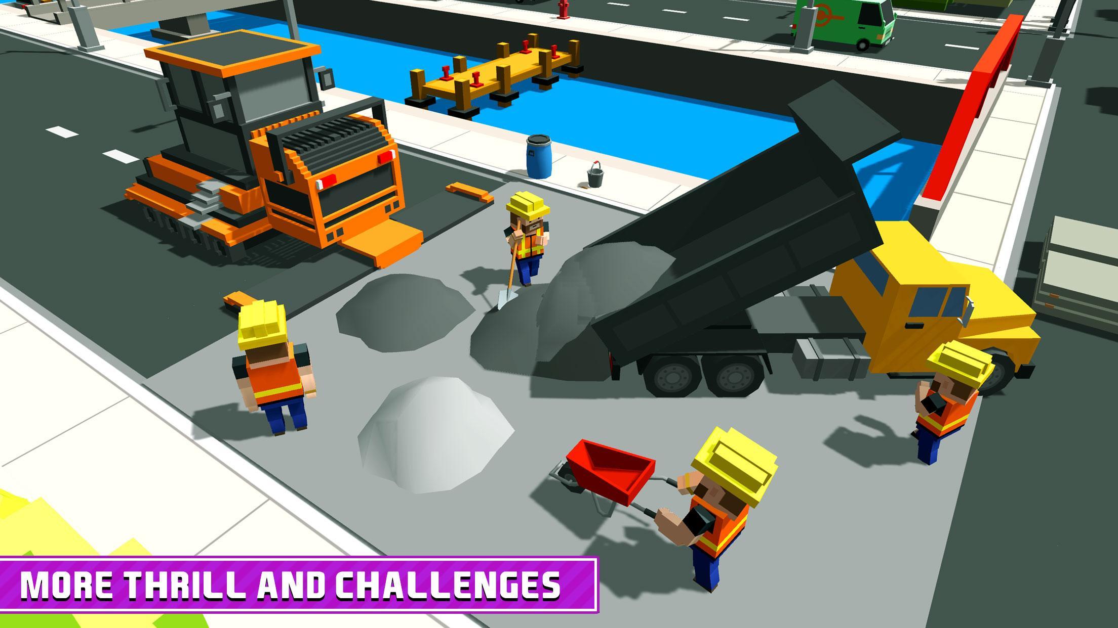 Blocky Highway Road Building Game Screenshot