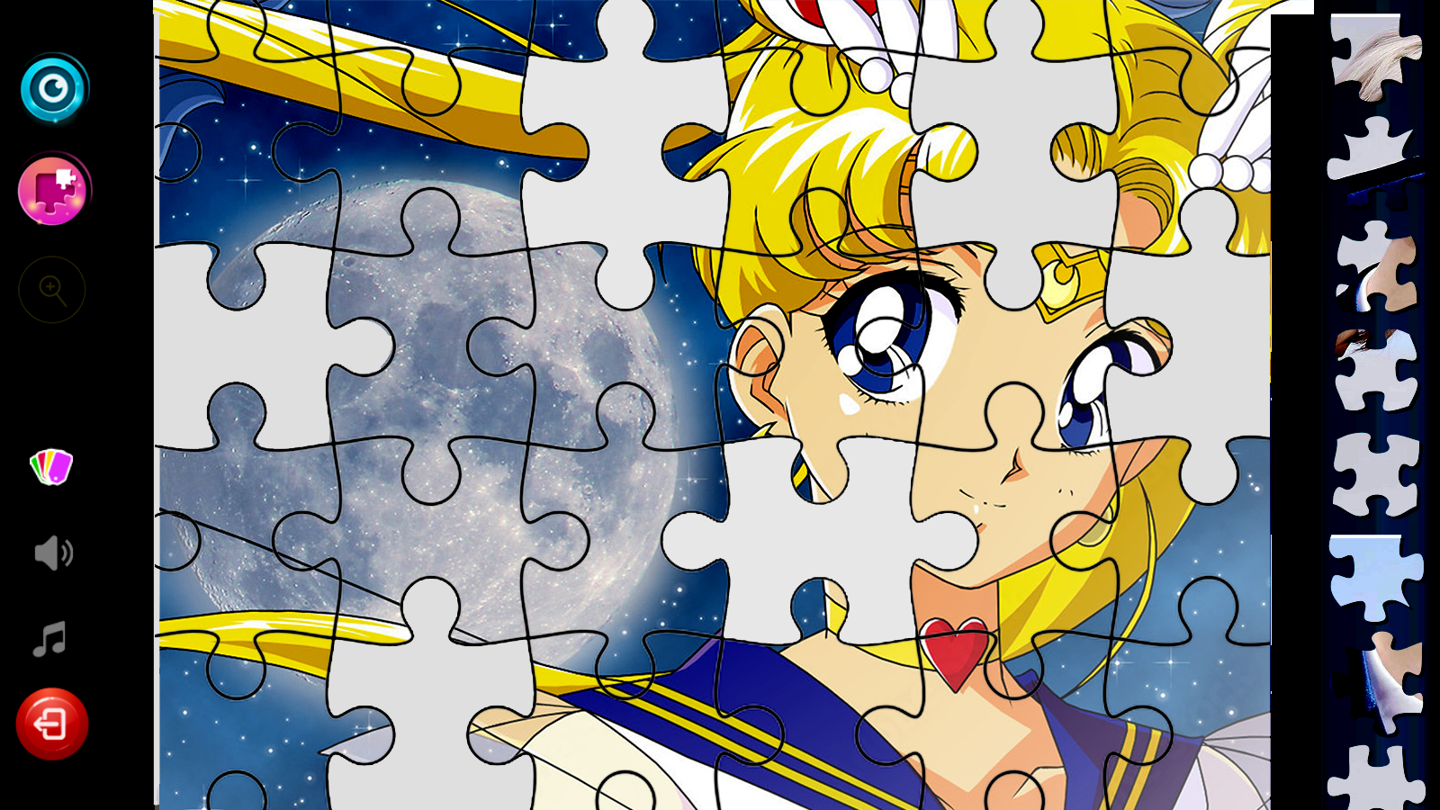 Cuplikan Layar Game Sailor Moon Jigsaw Game Puzzle