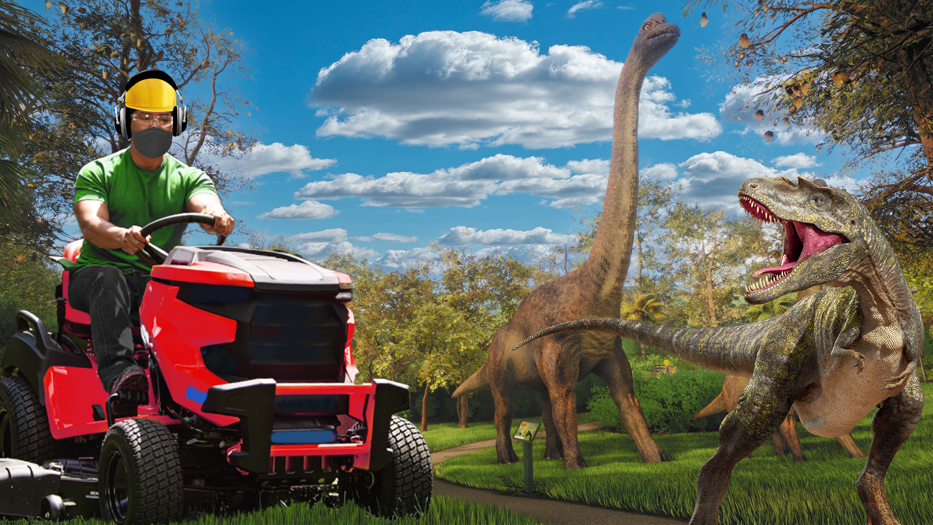 Mowing Simulator - Dino Safari Game Screenshot