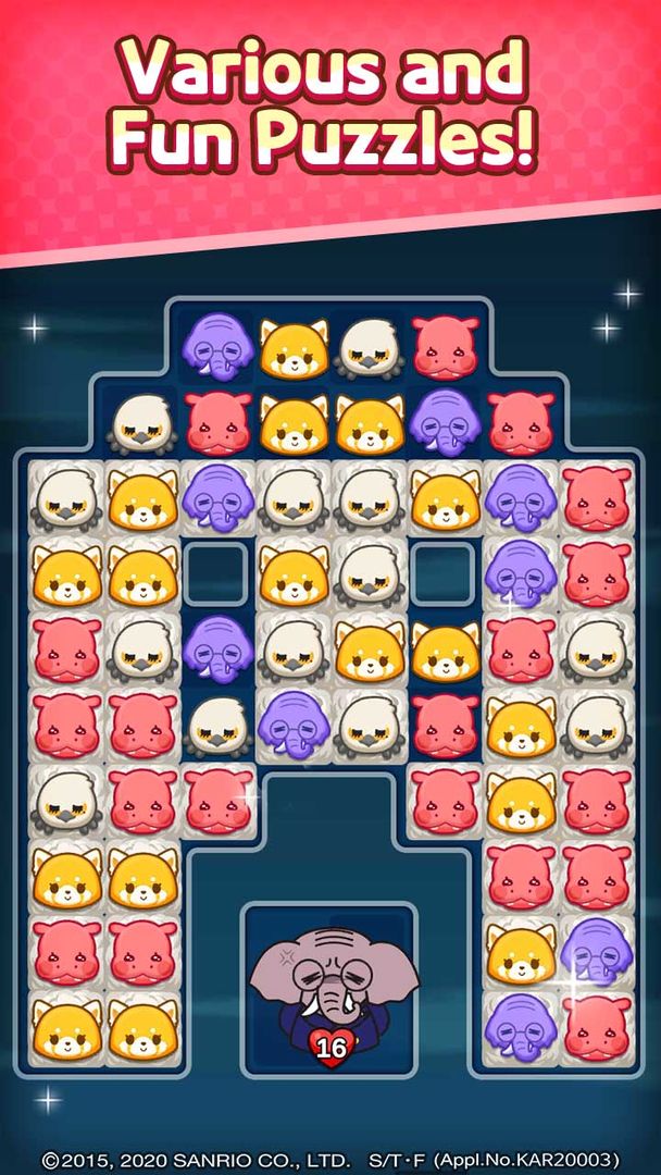 Screenshot of Aggretsuko : Match 3 Puzzle