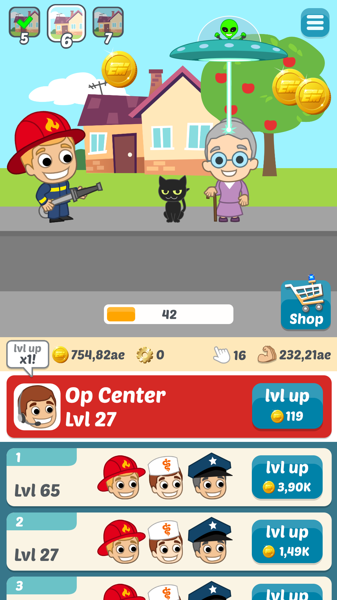 EMERGENCY Idle Tycoon – Granny, Cat & Thief Game Screenshot