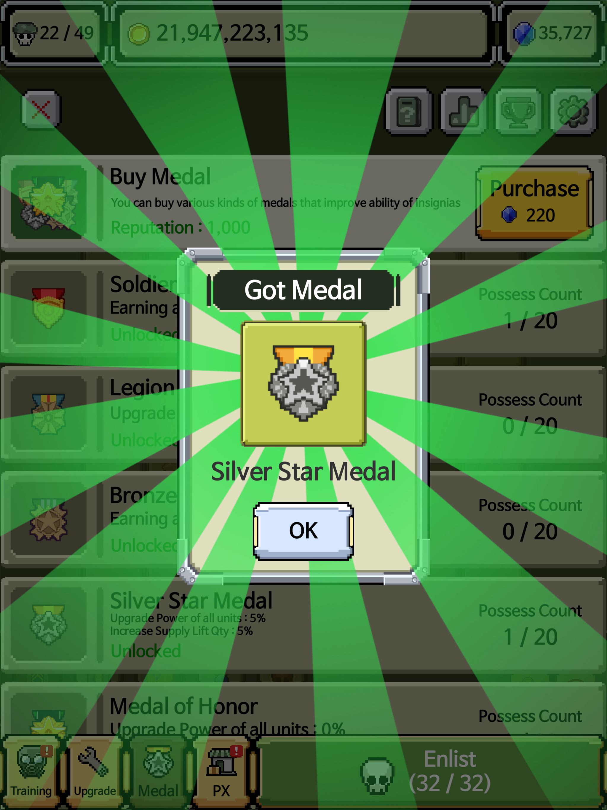 Raising Rank Insignia Game Screenshot