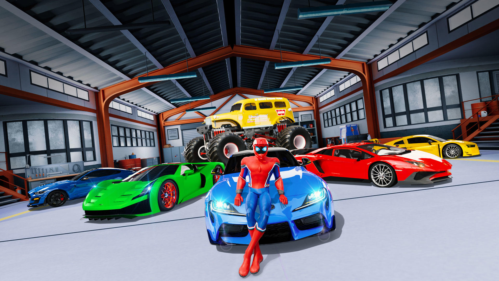 Super Hero Mega Ramp Car Stunt Game Screenshot
