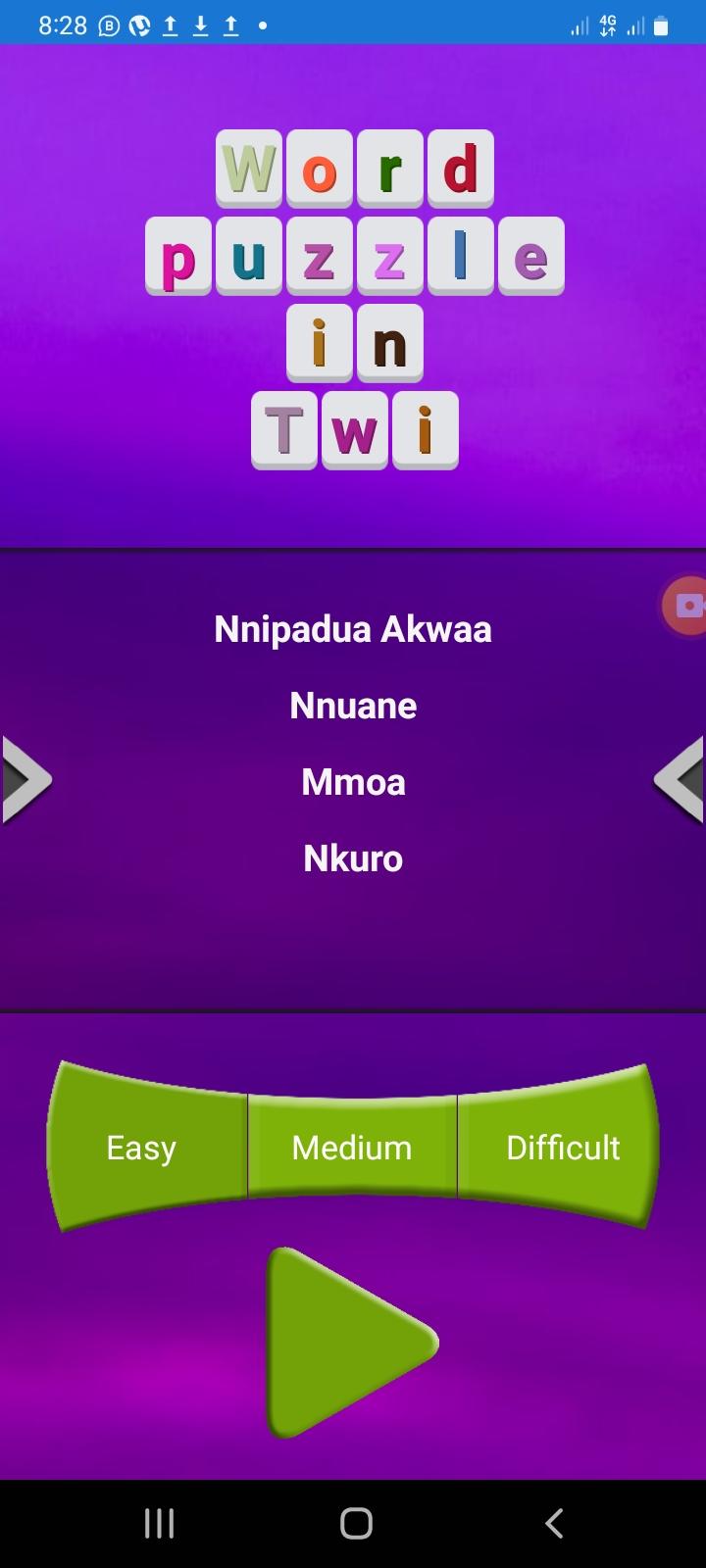 Word puzzle in Twi 遊戲截圖