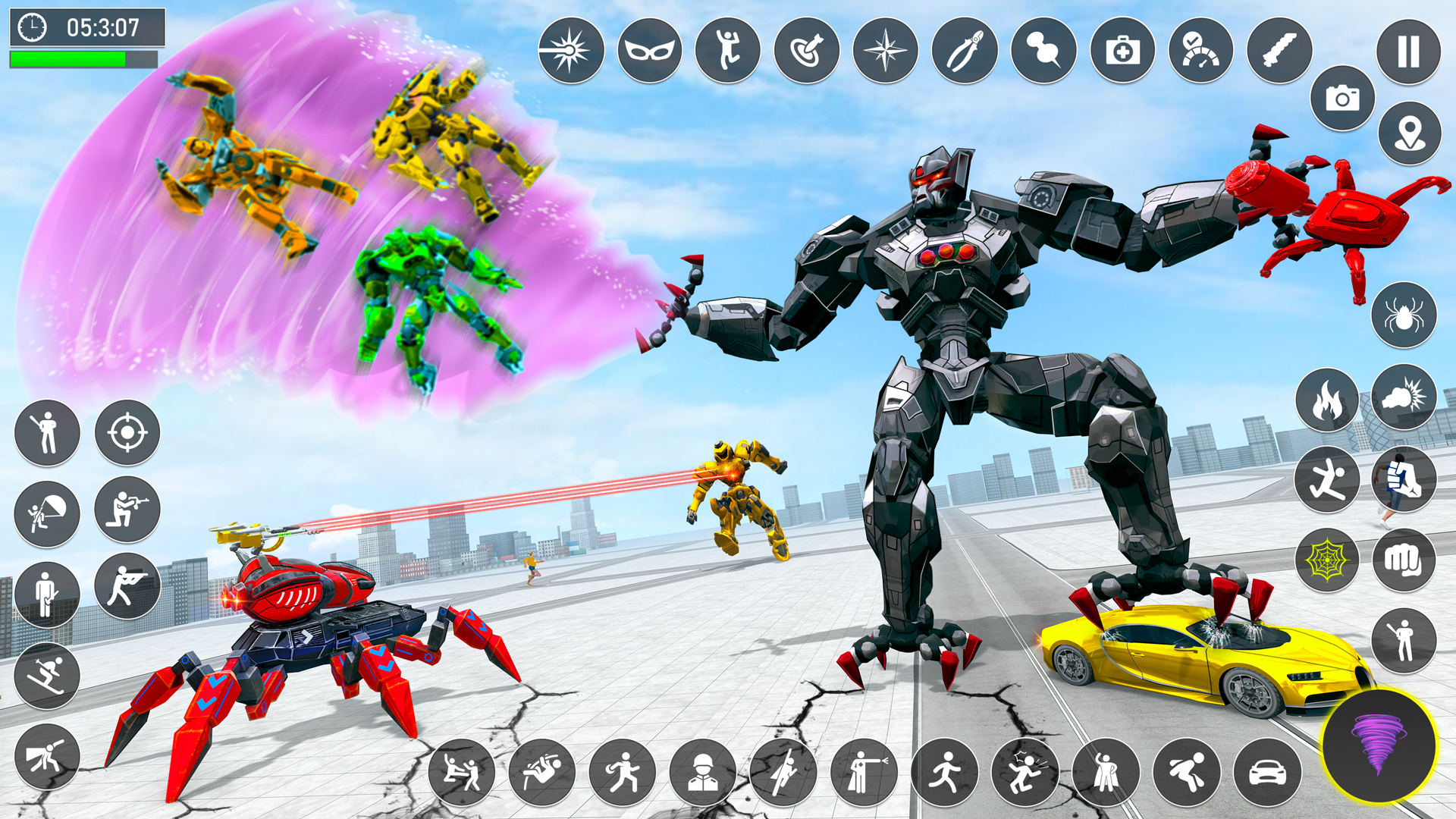 Spider Rope Hero - Robot Game Game Screenshot