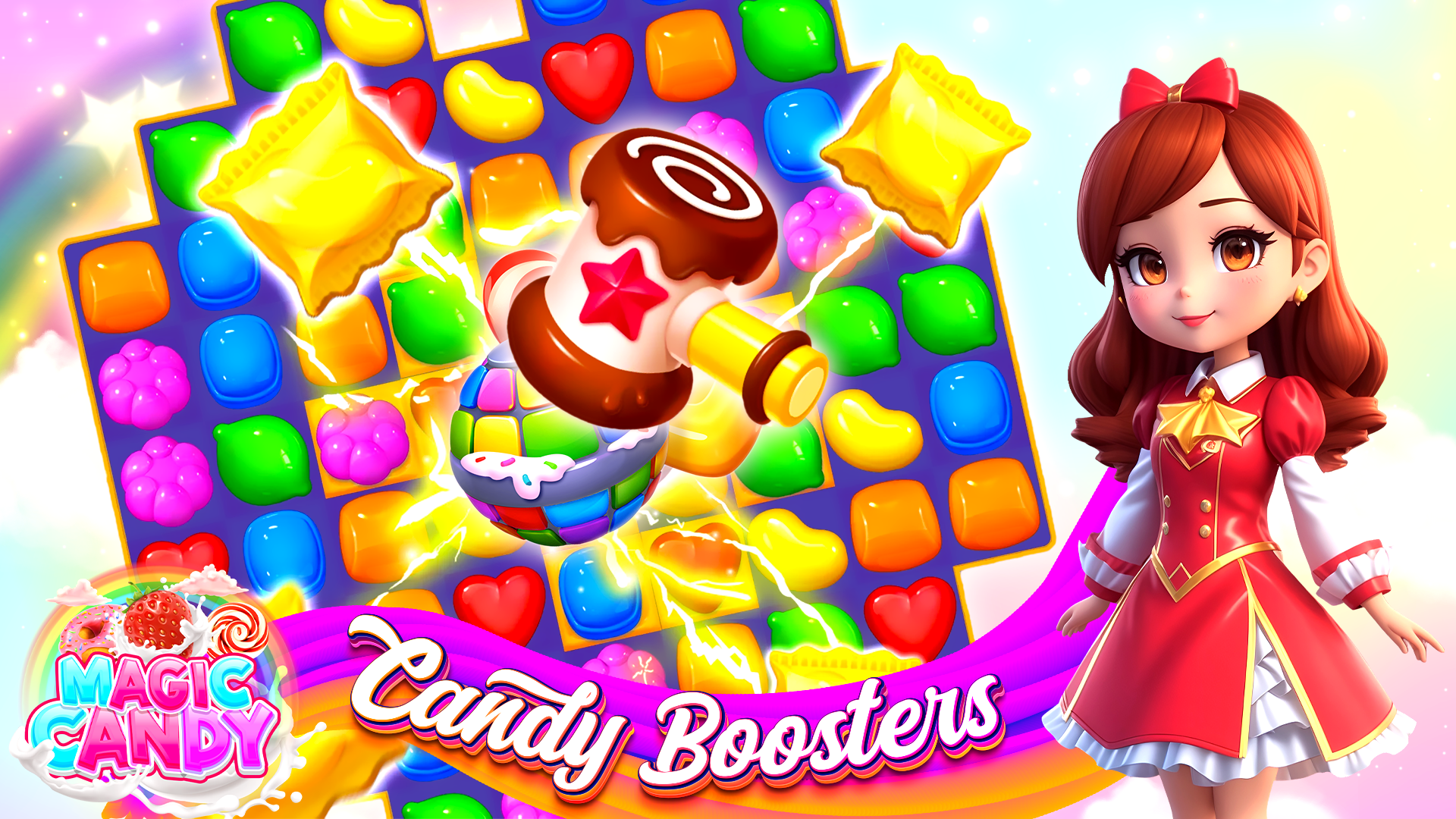 Скриншот игры Magic Candy Road Puzzle Game