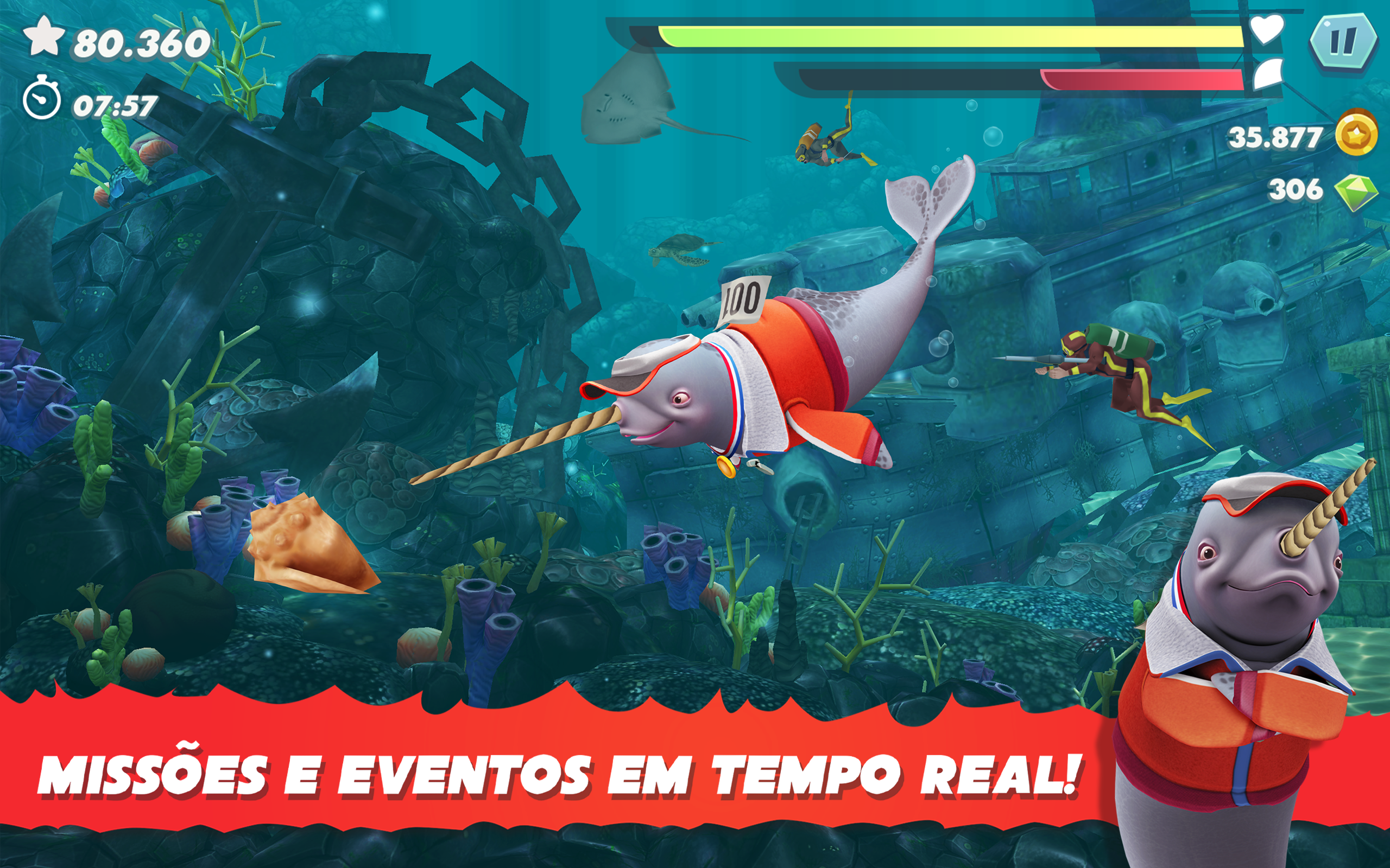 Captura de Tela do Jogo Hungry Shark Evolution: Ataque
