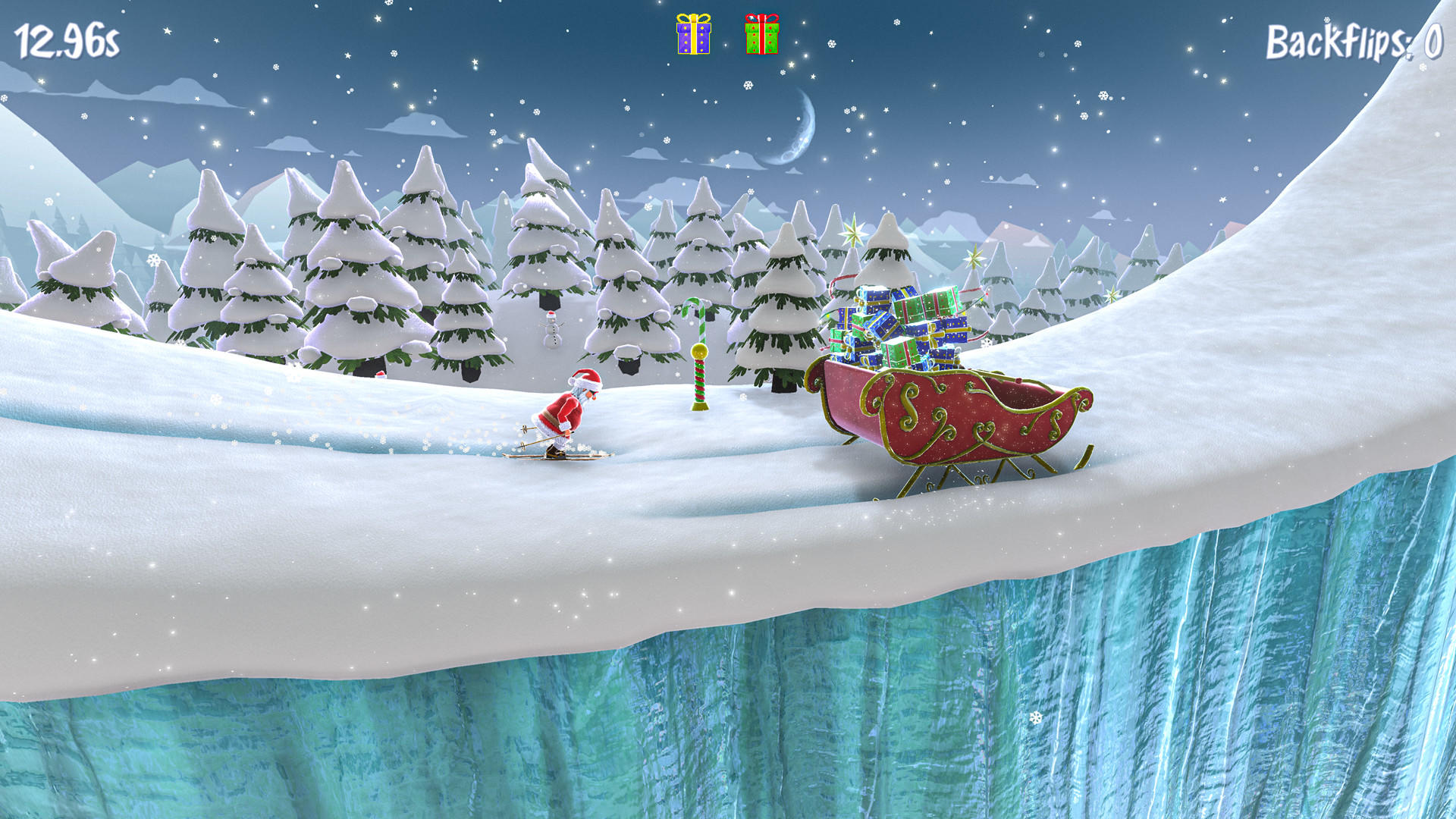 Santa's Slippery Slope (Ski Stunts) Game Screenshot