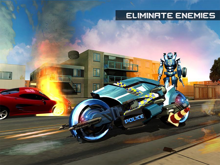 Police Moto Robot Superhero Game Screenshot