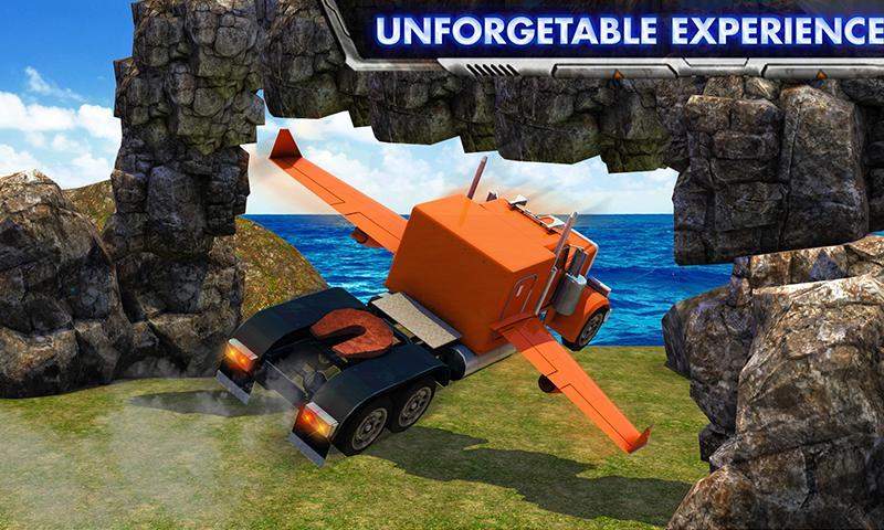 Modern Flying Truck Sim 3D Game Screenshot