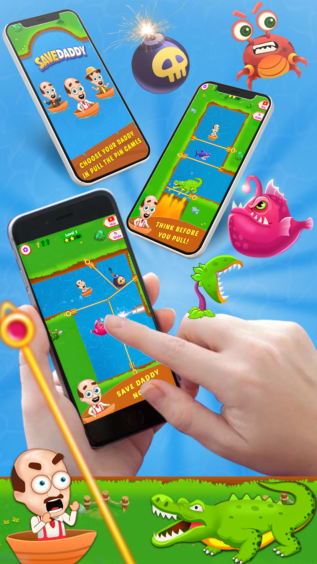 Pull the Pin - Save Daddy Game Screenshot