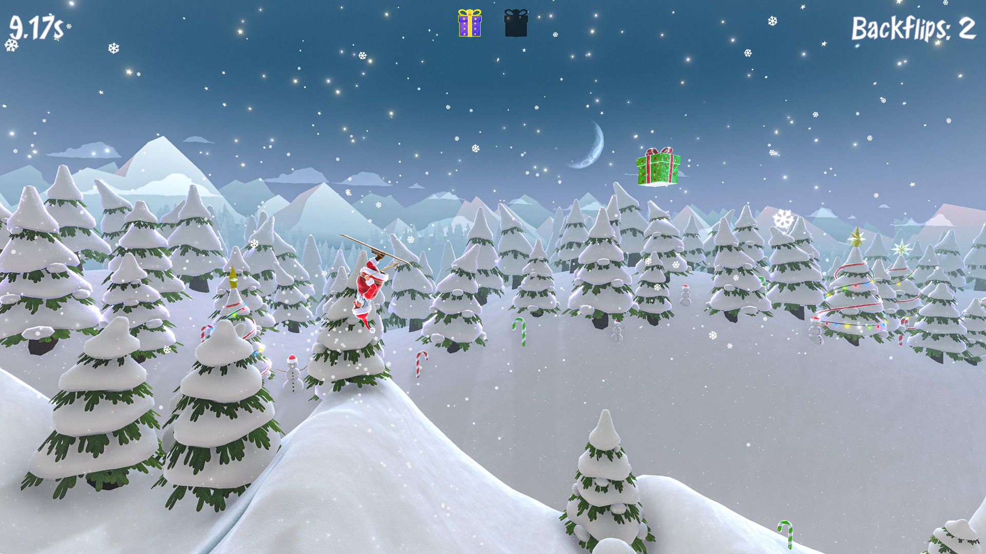 Santa's Slippery Slope (Ski Stunts) Game Screenshot
