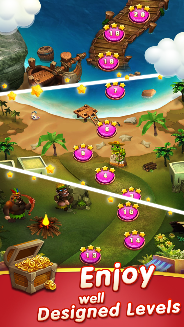Jungle Blast - Jewels 크래시 퍼즐 게 게임 스크린 샷