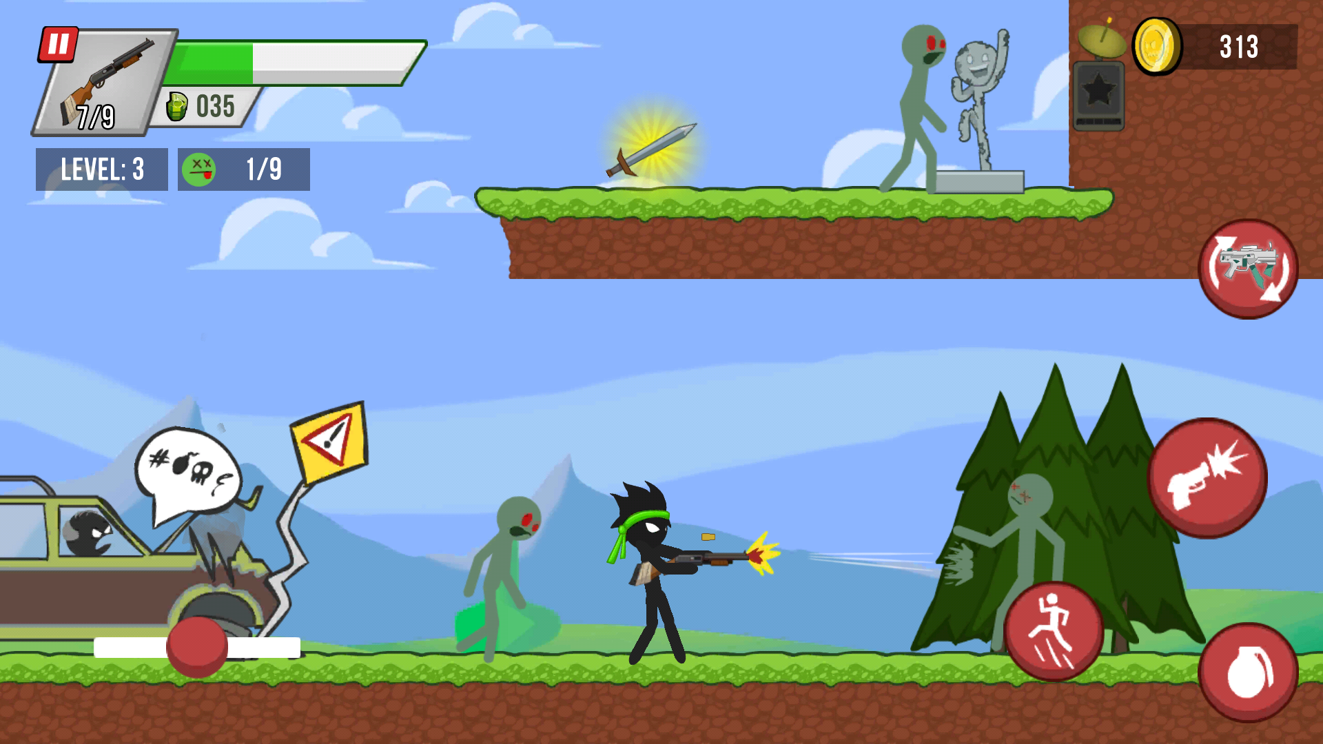 Screenshot of Stickman vs Zombies