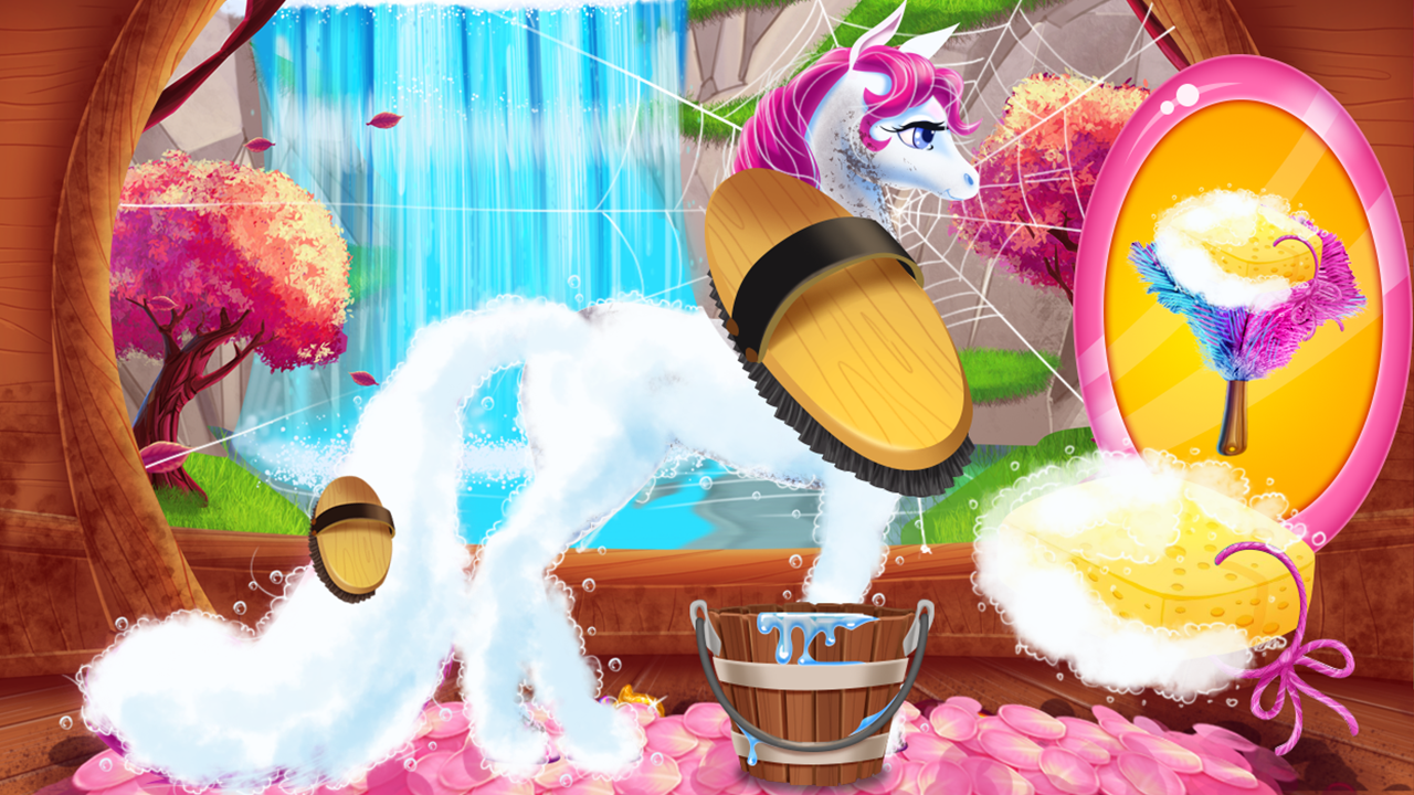 Unicorn Braided Hair Salon Game Screenshot