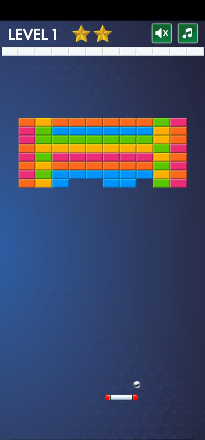 Galaxy Bricks Breaker Game Screenshot