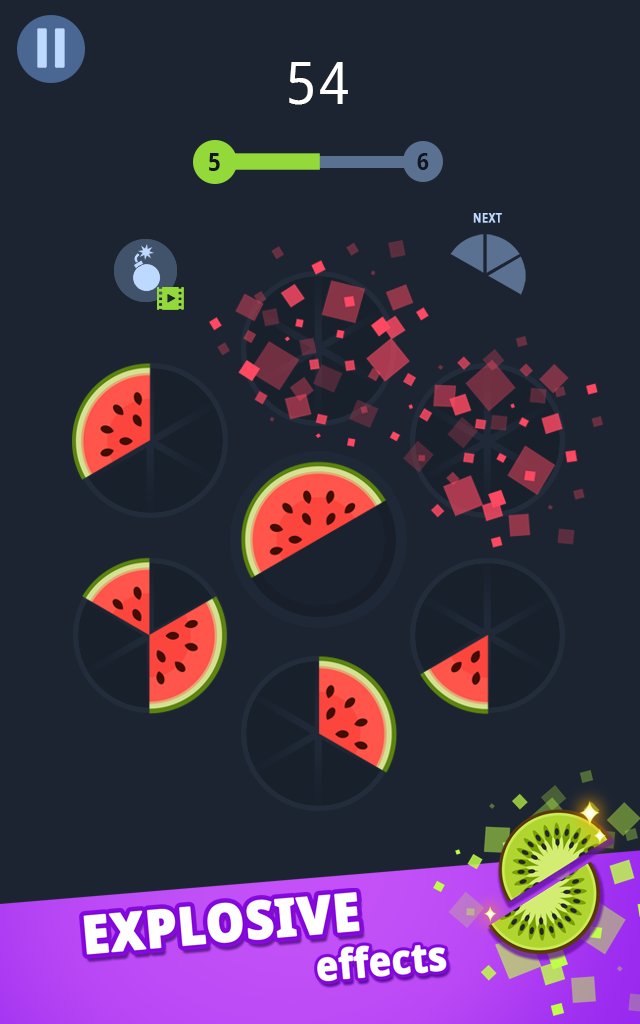 Screenshot of Slices! Fruit pieces! Circle puzzles game!