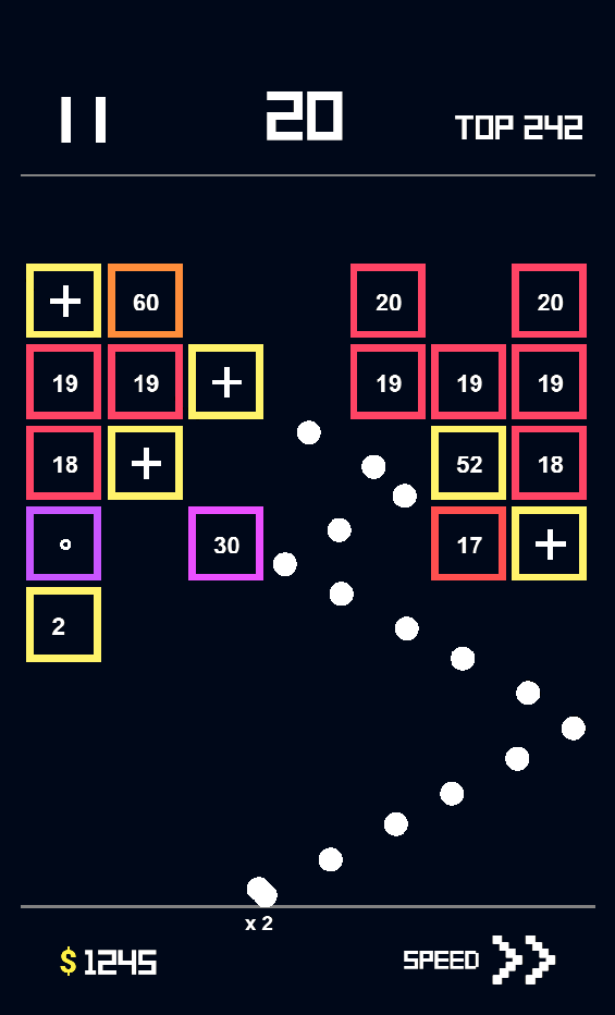 Brick Breaker - Glowing Game Screenshot
