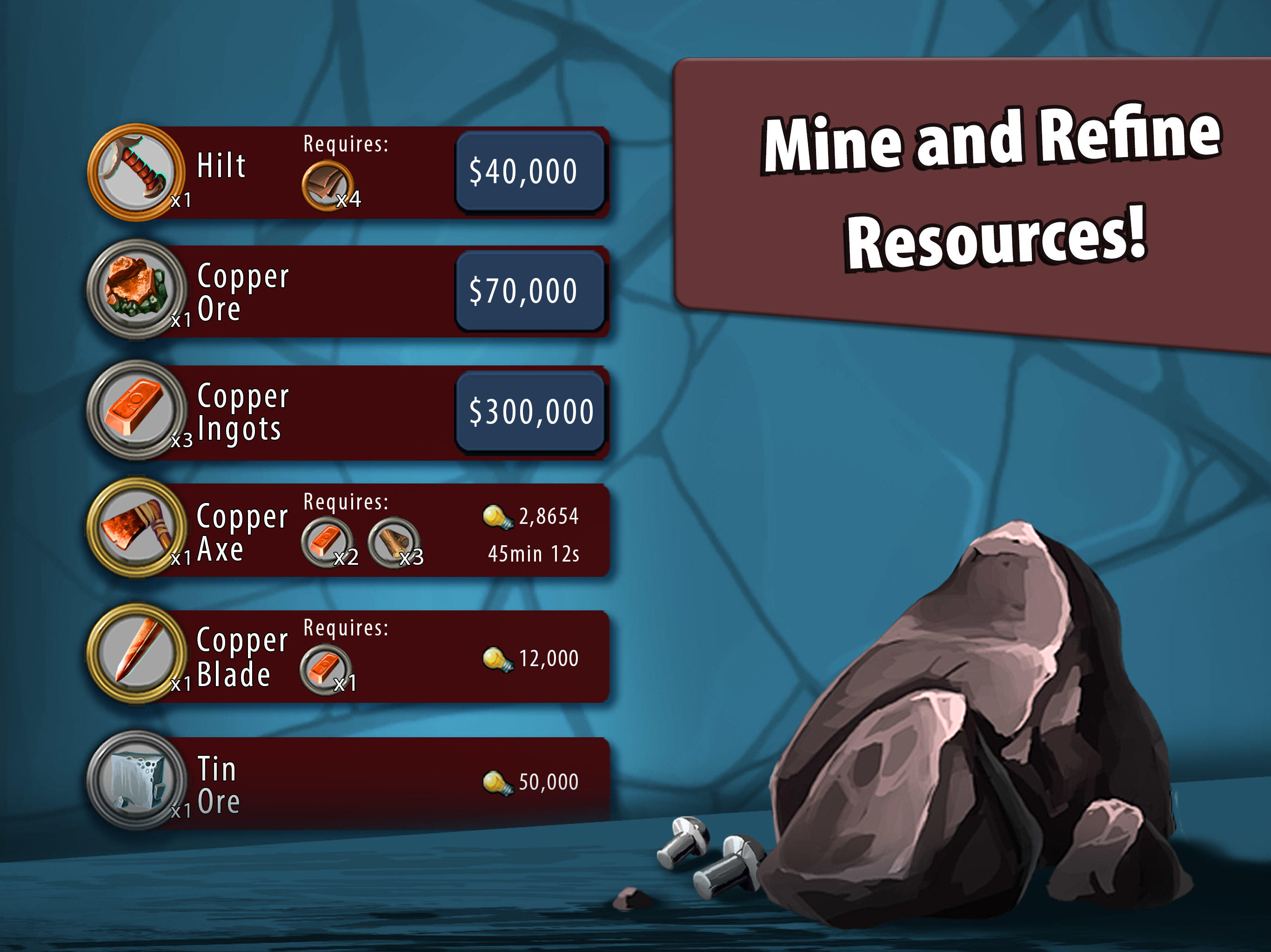 Crafting Idle Clicker Game Screenshot