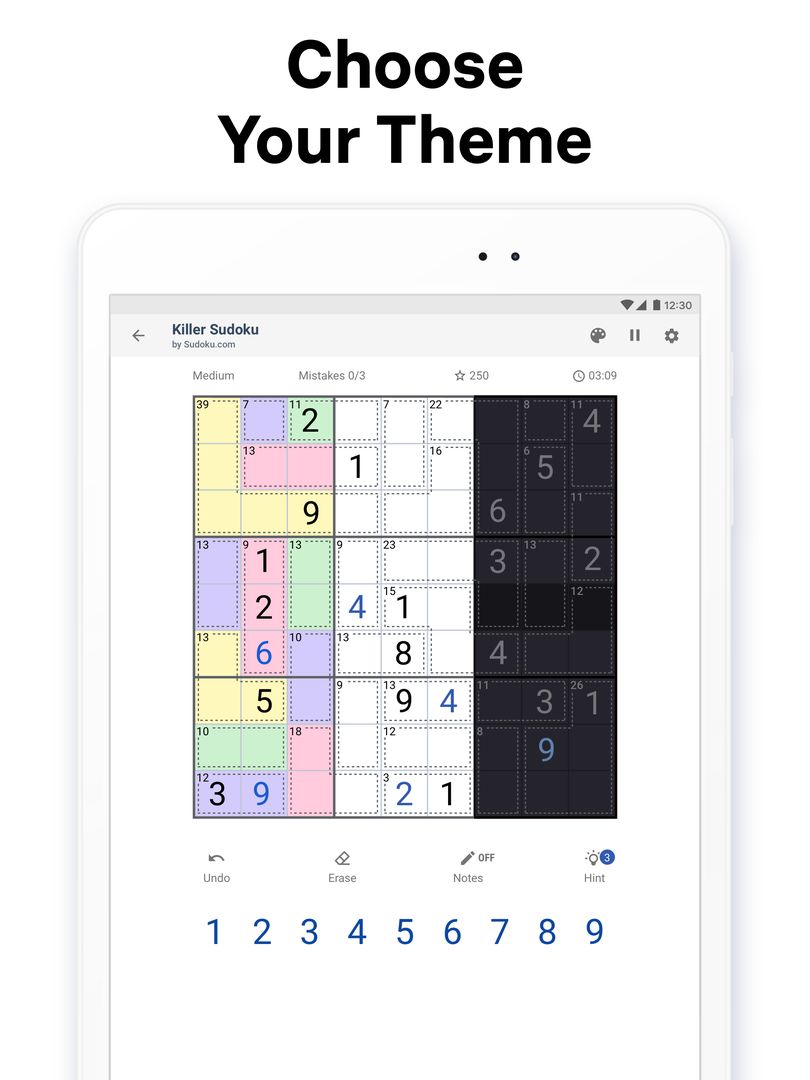 Screenshot of Killer Sudoku by Sudoku.com