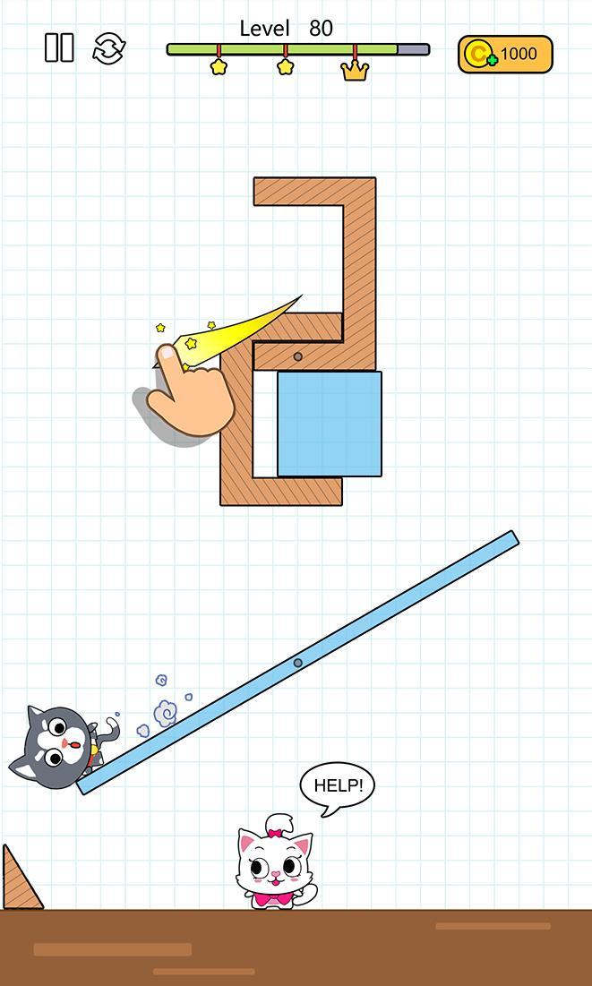 Скриншот игры Happy Cats - Cut it and Meet love