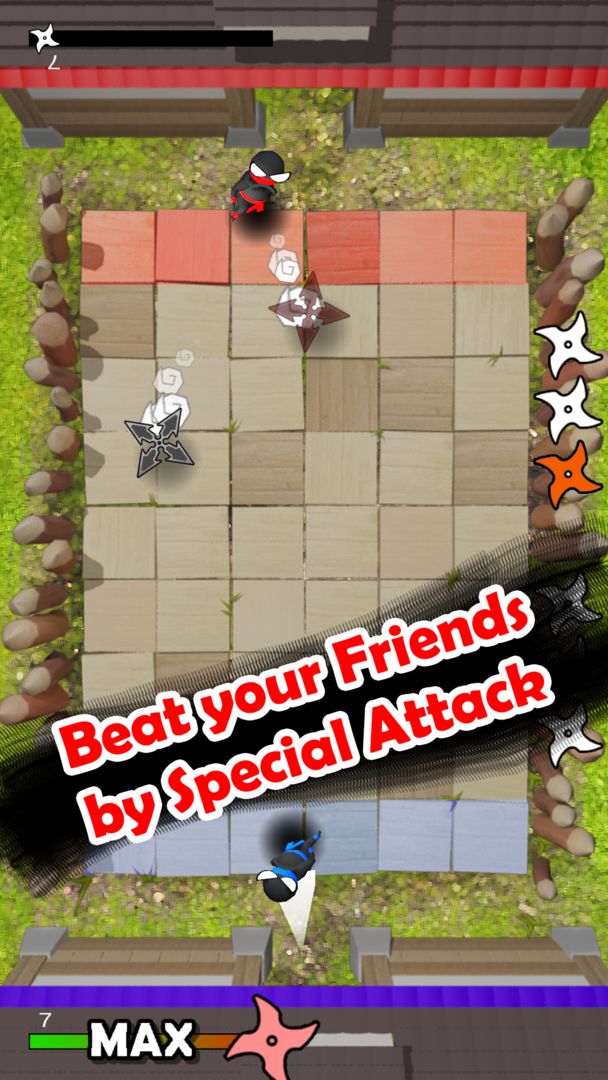 Screenshot of Jumping Ninja Shuriken : two Player game