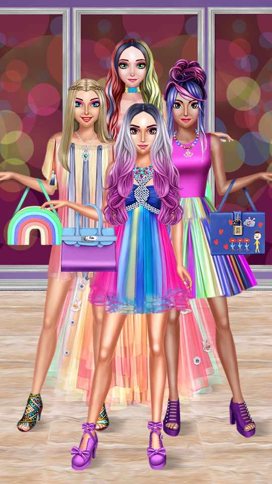 Rainbow Girls Dress Up遊戲截圖